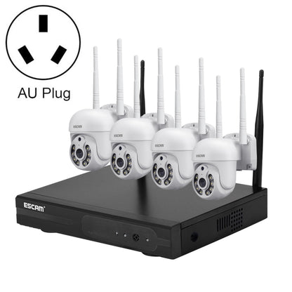 ESCAM WNK714 3.0 Million Pixels 4-channel HD Dome Camera NVR Wireless Monitoring Kit, AU Plug - free shipping - PMC Jewellery - Order now!