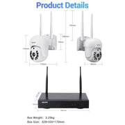 ESCAM WNK714 3.0 Million Pixels 4-channel HD Dome Camera NVR Wireless Monitoring Kit, AU Plug