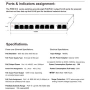 ESCAM POE 8+2 10-Port Fast Ethernet Switch 8-Port POE 10/100M 120W Network Switch, Transmission Distance: 150m(Blue)