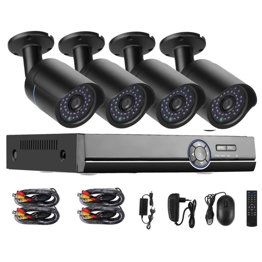 A4B5 4 Channel 720P 1.0 Mega Pixel 4 x Bullet AHD Cameras AHD DVR Kit, Support Night Vision / Motion Detection, IR Distance: 20m(Black) - Video Recorder Kit by PMC Jewellery | Online Shopping South Africa | PMC Jewellery | Buy Now Pay Later Mobicred