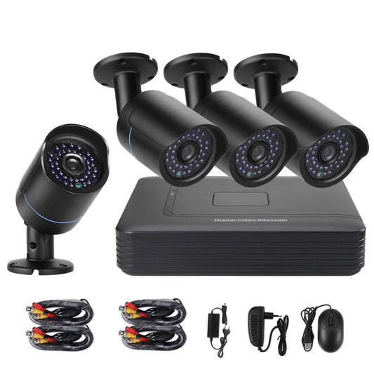 A4B5-Mini 4 Channel 720P 1.0 Mega Pixel 4 x Bullet AHD Cameras AHD DVR Kit, Support Night Vision / Motion Detection, IR Distance: 20m - Video Recorder Kit by PMC Jewellery | Online Shopping South Africa | PMC Jewellery | Buy Now Pay Later Mobicred