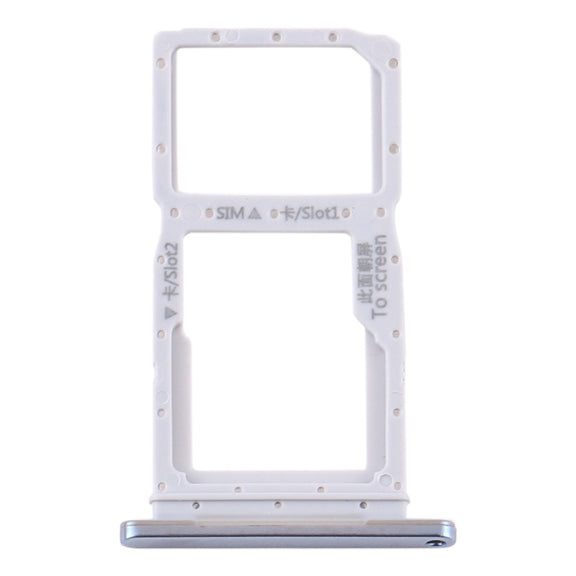 SIM Card Tray + SIM Card Tray / Micro SD Card Tray for Huawei Y9s(Silver)