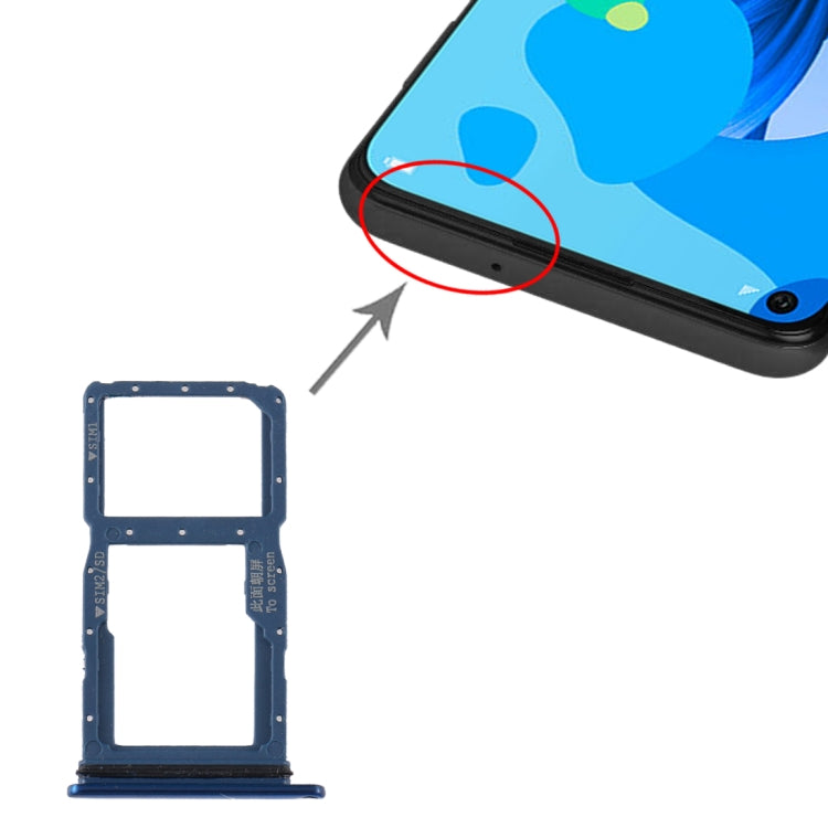 SIM Card Tray + SIM Card Tray / Micro SD Card Tray for Huawei P20 Lite (2019) (Blue) - Card Socket by PMc TechLife | Online Shopping South Africa | PMc TechLife | Buy Now Pay Later Mobicred