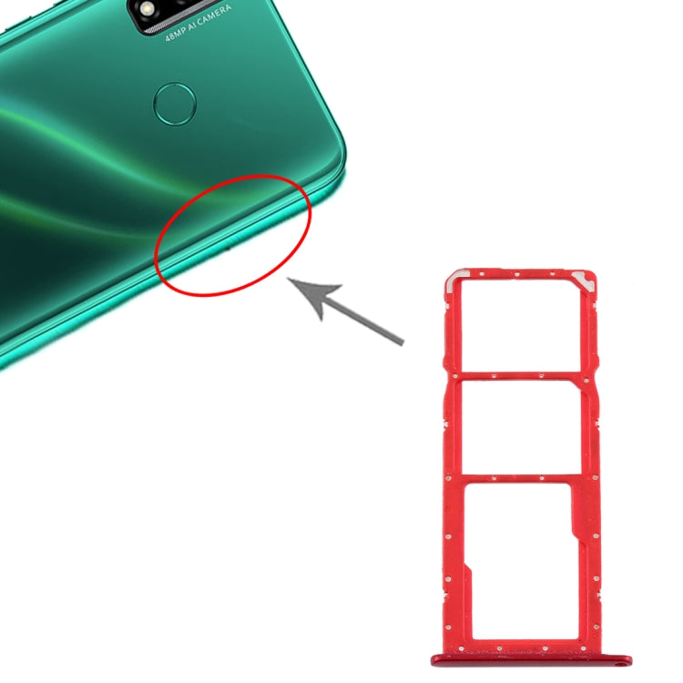 SIM Card Tray + SIM Card Tray + Micro SD Card Tray for Huawei Y8s (Red) - Card Socket by PMc TechLife | Online Shopping South Africa | PMc TechLife | Buy Now Pay Later Mobicred