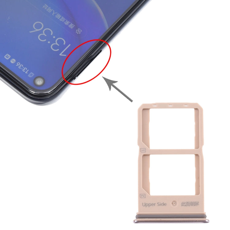 For Vivo Y70s V2002A SIM Card Tray + SIM Card Tray (Gold) - Card Socket by PMC TechLife | Online Shopping South Africa | PMC TechLife | Buy Now Pay Later Mobicred