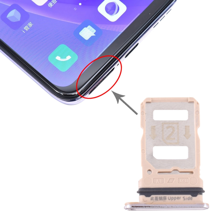 For Vivo Y73s V2031A SIM Card Tray + SIM Card Tray (Gold) - Card Socket by PMc TechLife | Online Shopping South Africa | PMc TechLife | Buy Now Pay Later Mobicred