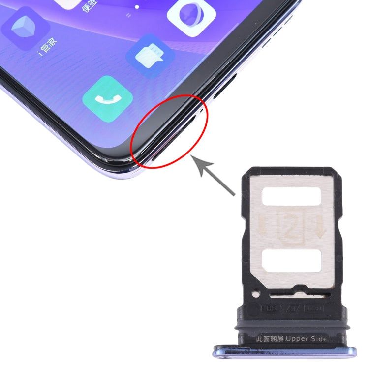 For Vivo Y73s V2031A SIM Card Tray + SIM Card Tray (Purple)