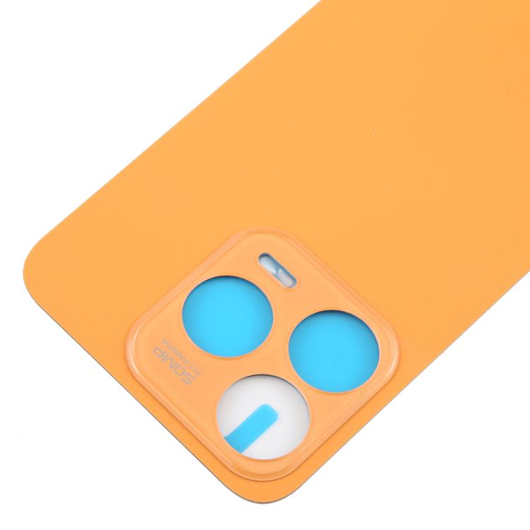 For ZTE Blade V70 Design Leather Material Battery Back Cover with Adhesive(Orange) - For ZTE by PMc TechLife | Online Shopping South Africa | PMc TechLife | Buy Now Pay Later Mobicred