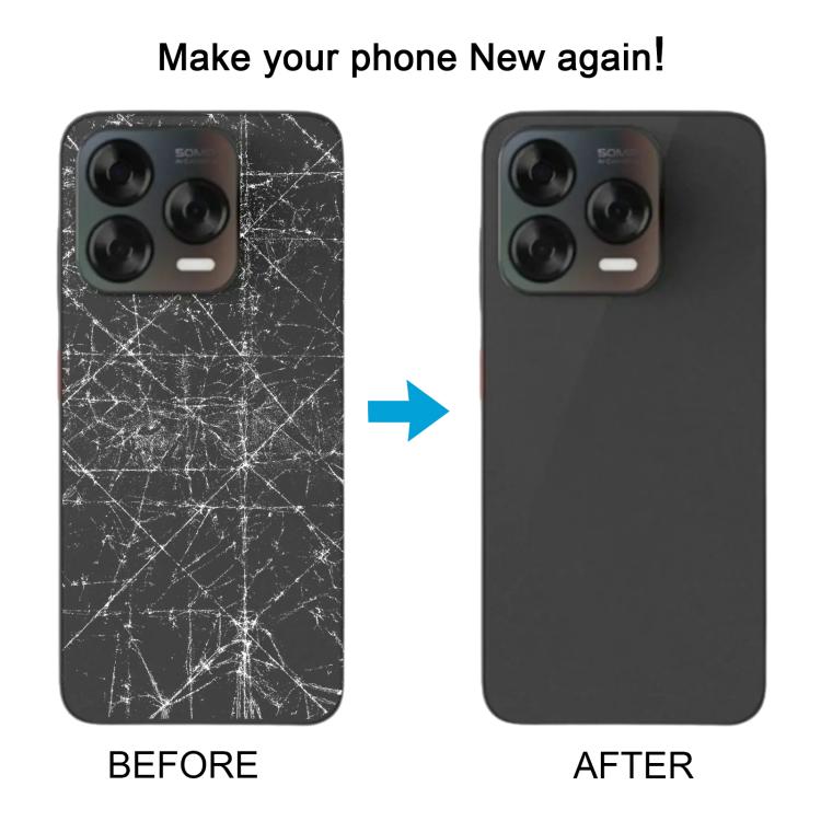 For ZTE Blade V70 Design Leather Material Battery Back Cover with Adhesive(Orange) - For ZTE by PMc TechLife | Online Shopping South Africa | PMc TechLife | Buy Now Pay Later Mobicred