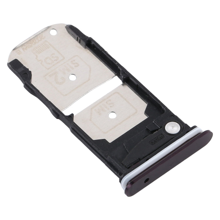 SIM Card Tray + SIM Card Tray / Micro SD Card Tray for Motorola Edge XT2063-3 (Purple) - Card Socket by PMc TechLife | Online Shopping South Africa | PMc TechLife | Buy Now Pay Later Mobicred