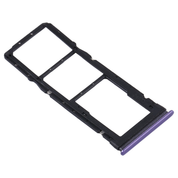 SIM Card Tray + SIM Card Tray + Micro SD Card Tray for Xiaomi Redmi Note 9 5G / Redmi Note 9T M2007J22G M2007J22C(Purple)