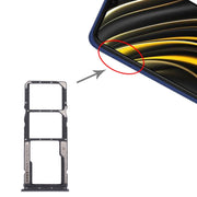 SIM Card Tray + SIM Card Tray + Micro SD Card Tray for Xiaomi Poco M3 M2010J19CG M2010J19CI (Black)