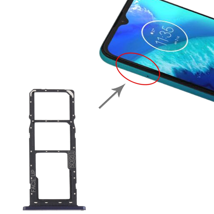 SIM Card Tray + SIM Card Tray + Micro SD Card Tray for Motorola Moto G8 Power Lite (Black) - free shipping - PMc TechLife - Order now!