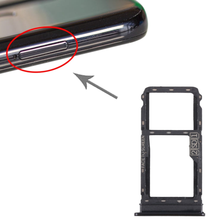 SIM Card Tray + Micro SD Card Tray for Motorola Moto G8 Plus XT2019 XT2019-2 (Black) - Card Socket by PMc TechLife | Online Shopping South Africa | PMc TechLife | Buy Now Pay Later Mobicred