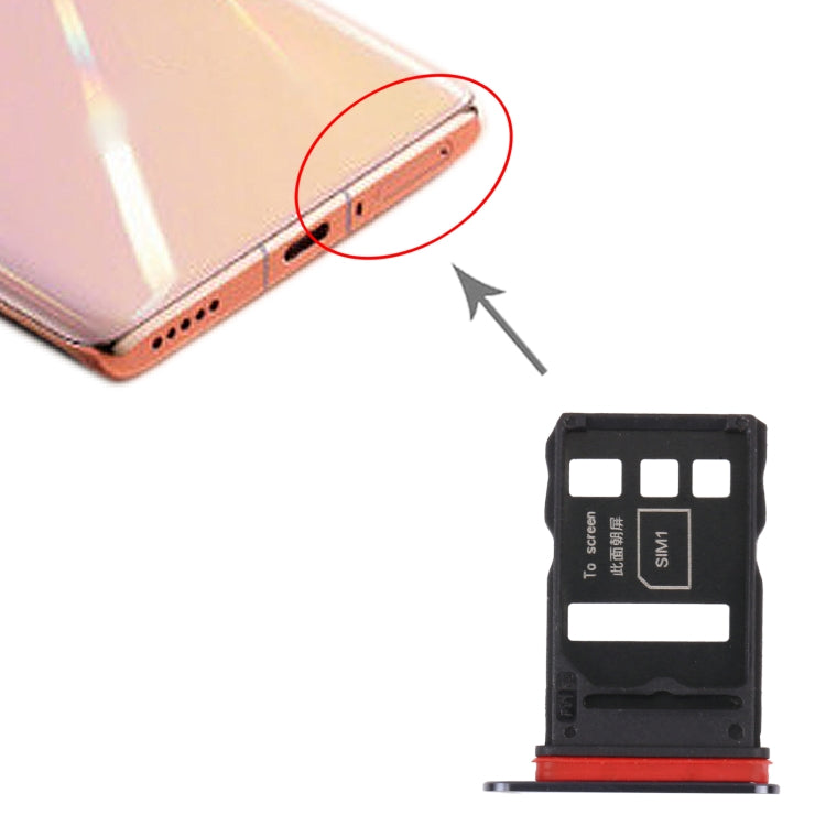 SIM Card Tray + SIM Card Tray for Honor V40 5G(Black) - Card Socket by PMc TechLife | Online Shopping South Africa | PMc TechLife | Buy Now Pay Later Mobicred
