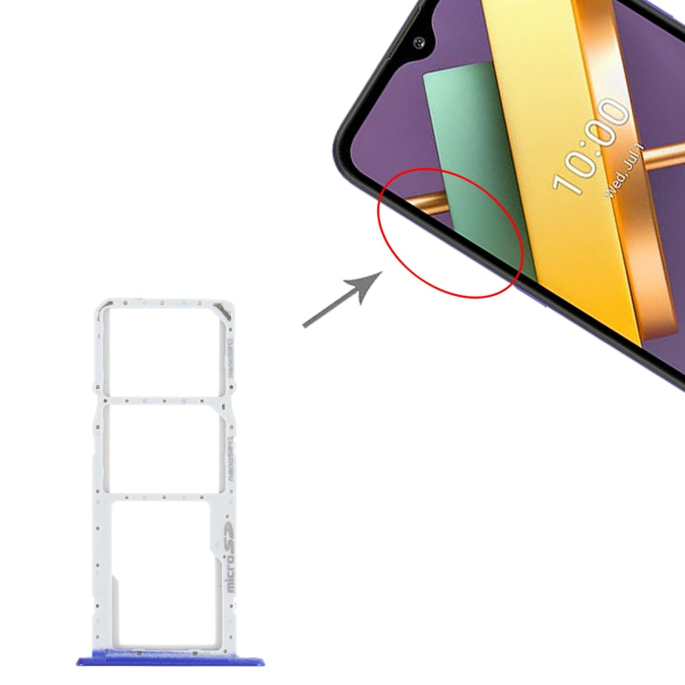 SIM Card Tray + SIM Card Tray + Micro SD Card Tray for LG K22 LMK200Z LMK200E LMK200B LM-K200 (Blue) - For LG by PMC TechLife | Online Shopping South Africa | PMC TechLife | Buy Now Pay Later Mobicred