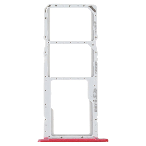 SIM Card Tray + SIM Card Tray + Micro SD Card Tray for LG K22 LMK200Z LMK200E LMK200B LM-K200 (Red)