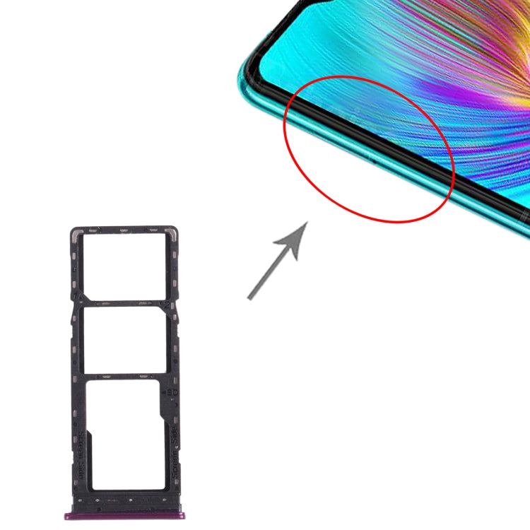 For infinix Hot 9 Play X680 C680B X680C SIM Card Tray + SIM Card Tray + Micro SD Card Tray (Purple) - Card Tray by PMc TechLife | Online Shopping South Africa | PMc TechLife | Buy Now Pay Later Mobicred