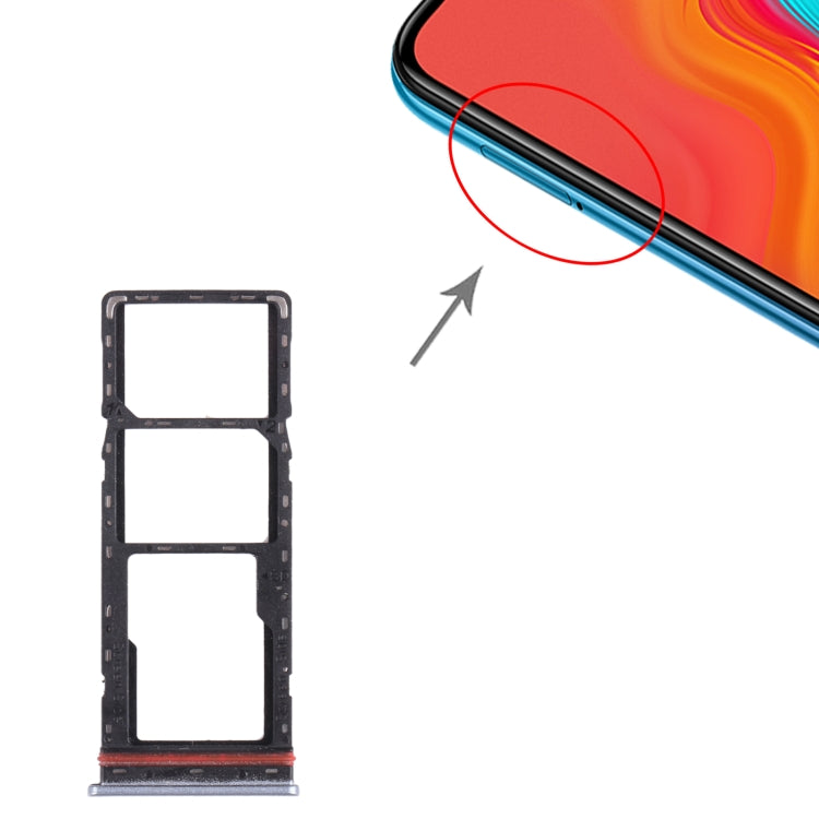 For infinix Hot 8 Lite X650 SIM Card Tray + SIM Card Tray + Micro SD Card Tray (Grey) - Card Tray by PMc TechLife | Online Shopping South Africa | PMc TechLife | Buy Now Pay Later Mobicred