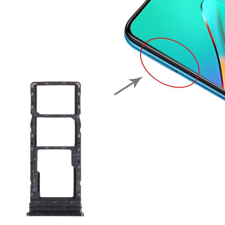 For infinix Smart 5 X657 X657C SIM Card Tray + SIM Card Tray + Micro SD Card Tray (Black) - Card Tray by PMC TechLife | Online Shopping South Africa | PMC TechLife