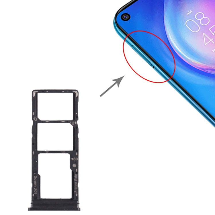 For Tecno Spark 5 Pro KD7 SIM Card Tray + SIM Card Tray + Micro SD Card Tray (Black) - Card Tray by PMc TechLife | Online Shopping South Africa | PMc TechLife | Buy Now Pay Later Mobicred