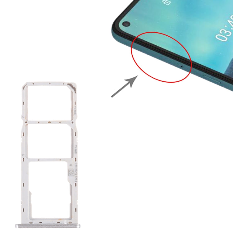 SIM Card Tray + Micro SD Card Tray for Nokia 3.4 TA-1288 TA-1285 TA-1283 (White) - Card Tray by PMC TechLife | Online Shopping South Africa | PMC TechLife | Buy Now Pay Later Mobicred