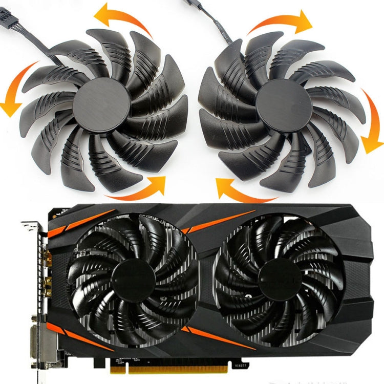 1 Pair 88MM 4 Pin Computer Graphics Card Cooling Fan For Gigabyte GeForce GTX1060 1070 GTX1050ti GTX960 RX570 RX470 - Fan Cooling by PMC TechLife | Online Shopping South Africa | PMC TechLife