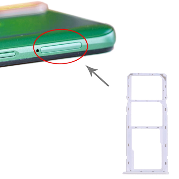 For OPPO Realme 6i / Realme Narzo 10 SIM Card Tray + SIM Card Tray + Micro SD Card Tray (White) - Card Socket by PMc TechLife | Online Shopping South Africa | PMc TechLife | Buy Now Pay Later Mobicred