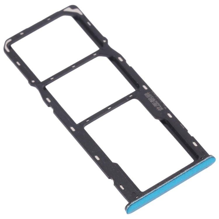 For OPPO Realme C3 RMX2027, RMX2020, RMX2021  SIM Card Tray + SIM Card Tray + Micro SD Card Tray (Blue)