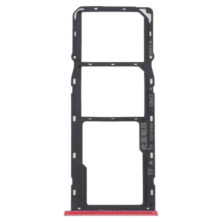 For OPPO Realme C3 RMX2027, RMX2020, RMX2021  SIM Card Tray + SIM Card Tray + Micro SD Card Tray (Red) - Card Socket by PMc TechLife | Online Shopping South Africa | PMc TechLife | Buy Now Pay Later Mobicred