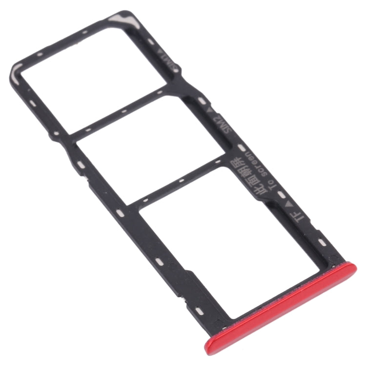 For OPPO Realme C3 RMX2027, RMX2020, RMX2021  SIM Card Tray + SIM Card Tray + Micro SD Card Tray (Red) - Card Socket by PMc TechLife | Online Shopping South Africa | PMc TechLife | Buy Now Pay Later Mobicred