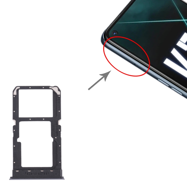 For OPPO K7X / Realme V5 / Realme Q2 PERM00 SIM Card Tray + SIM Card Tray / Micro SD Card Tray (Black) - Card Tray by PMc TechLife | Online Shopping South Africa | PMc TechLife | Buy Now Pay Later Mobicred
