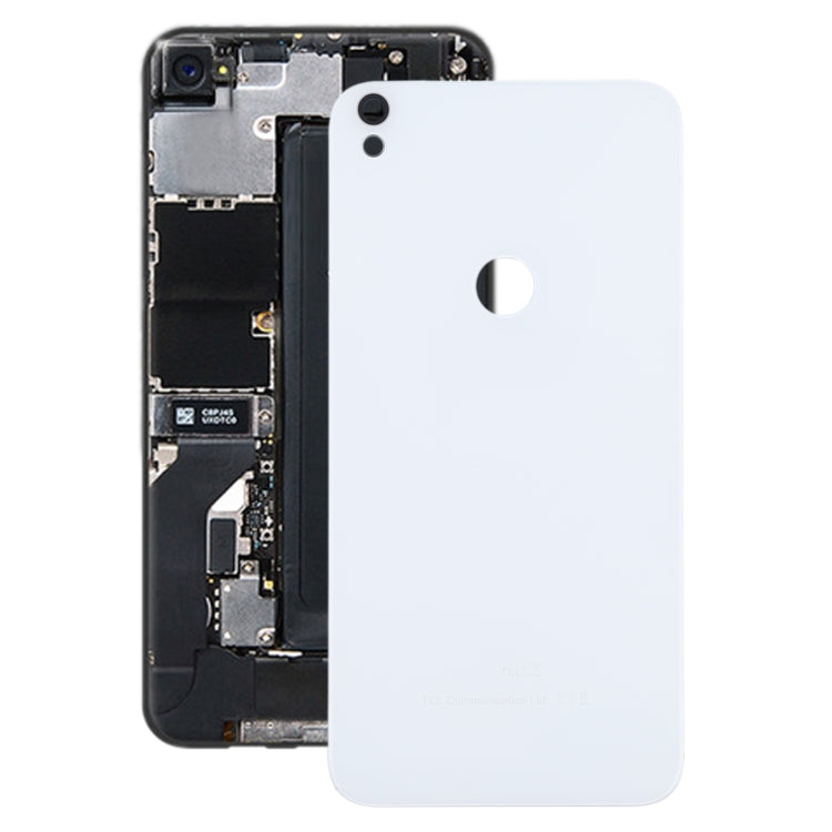 For Alcatel One Touch Shine Lite 5080 5080X 5080A 5080U 5080F 5080Q 5080D Glass Battery Back Cover  (White) - Back Cover by PMC TechLife | Online Shopping South Africa | PMC TechLife | Buy Now Pay Later Mobicred
