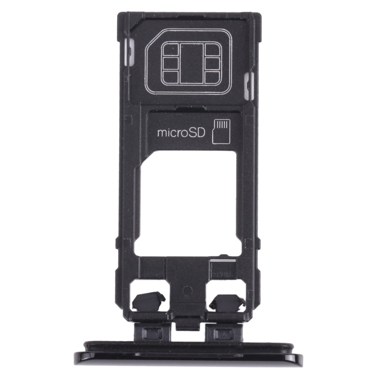 SIM Card Tray + Micro SD Card Tray for Sony Xperia 5 (Black) - Card Tray by PMC TechLife | Online Shopping South Africa | PMC TechLife | Buy Now Pay Later Mobicred
