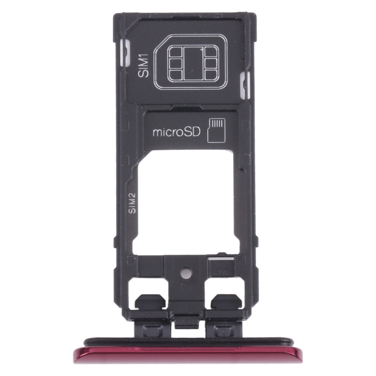 SIM Card Tray + SIM Card Tray / Micro SD Card Tray for Sony Xperia 5 (Red) - Card Tray by PMC TechLife | Online Shopping South Africa | PMC TechLife | Buy Now Pay Later Mobicred