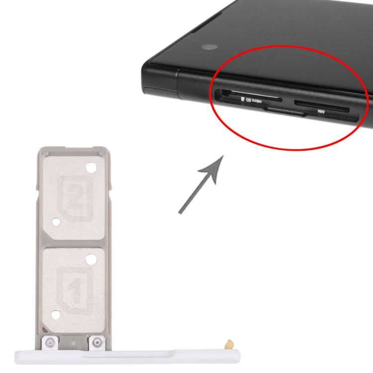 SIM Card Tray + SIM Card Tray for Sony Xperia XA1 Ultra / Xperia XA1 (White) - Card Tray by PMc TechLife | Online Shopping South Africa | PMc TechLife | Buy Now Pay Later Mobicred