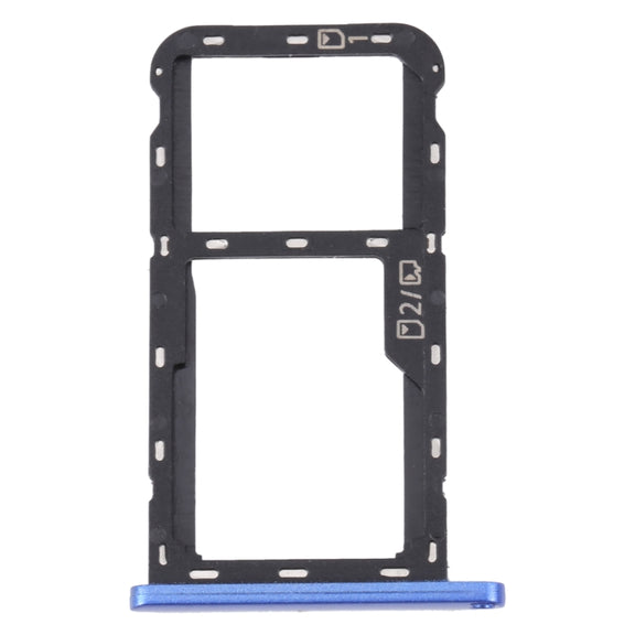 For ZTE Blade A52 SIM Card Tray + SIM Card Tray / Micro SD Card Tray (Blue)