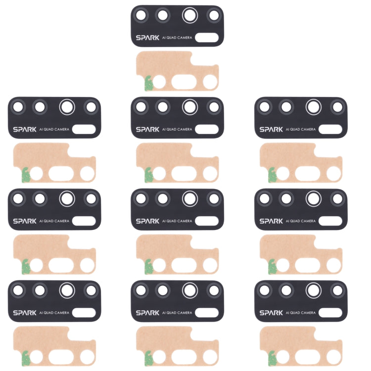 For Tecno Spark 5 / Spark 5 pro KE5, KD7 10pcs Back Camera Lens - Camera Parts by PMc TechLife | Online Shopping South Africa | PMc TechLife | Buy Now Pay Later Mobicred