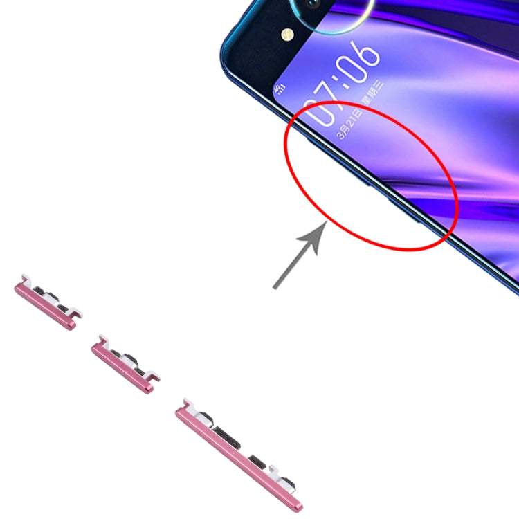 For vivo NEX Dual Display Power Button and Volume Control Button (Red) - Home key & Side Key by PMc TechLife | Online Shopping South Africa | PMc TechLife | Buy Now Pay Later Mobicred