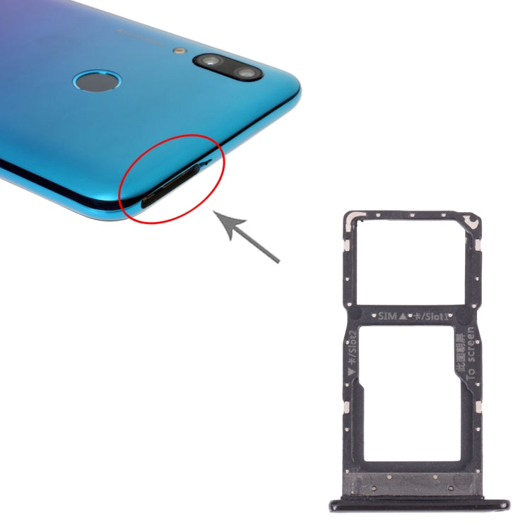 SIM Card Tray + SIM Card Tray / Micro SD Card Tray for Huawei P Smart (2019) (Black)