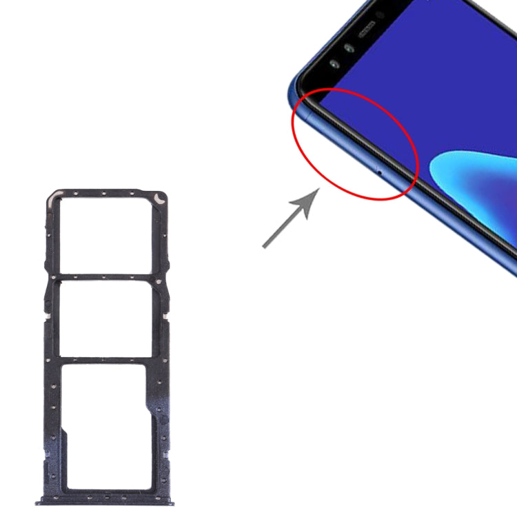 SIM Card Tray + SIM Card Tray + Micro SD Card Tray for Huawei Y9 (2018)(Blue) - Card Socket by PMc TechLife | Online Shopping South Africa | PMc TechLife | Buy Now Pay Later Mobicred