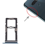 Nano SIM Card Tray + Nano SIM Card Tray / Micro SD Card Tray for LG G8S ThinQ LMG810, LM-G810, LMG810EAW (Blue)