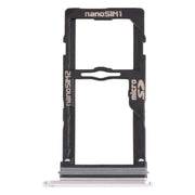 Nano SIM Card Tray + Nano SIM Card Tray / Micro SD Card Tray for LG G8S ThinQ LMG810, LM-G810, LMG810EAW (Silver)