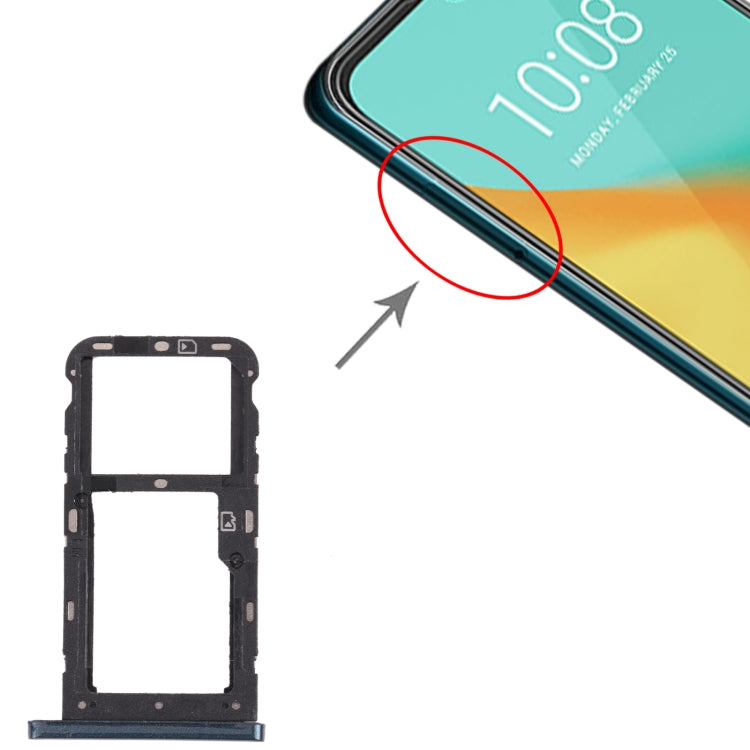 SIM Card Tray + SIM Card Tray / Micro SD Card Tray for ZTE Blade V10 Vita (Green) - For ZTE by PMc TechLife | Online Shopping South Africa | PMc TechLife | Buy Now Pay Later Mobicred