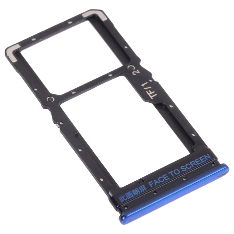 SIM Card Tray + Micro SD Card Tray for Xiaomi Poco X3 Pro M2102J20SG M2102J20SI (Blue) - Card Tray by PMc TechLife | Online Shopping South Africa | PMc TechLife | Buy Now Pay Later Mobicred