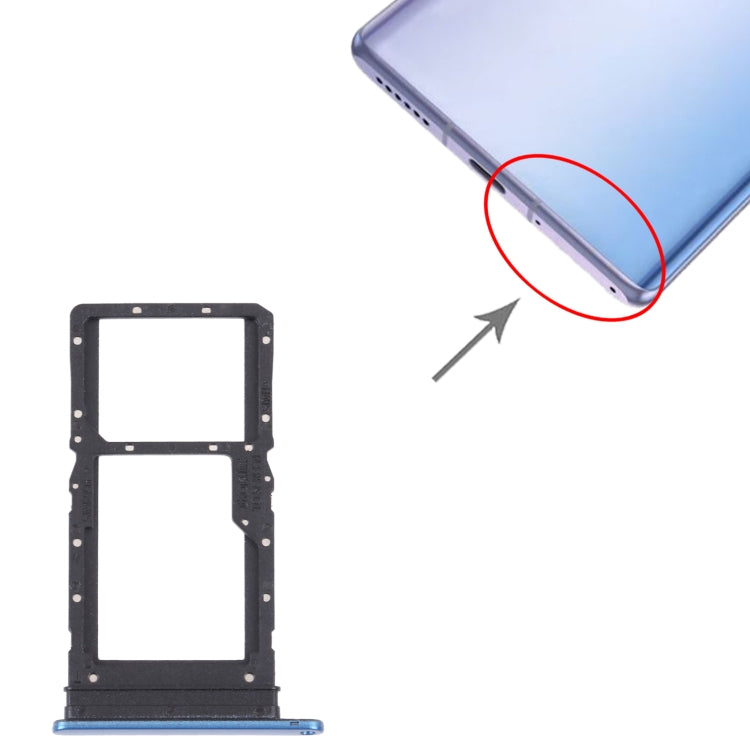 SIM Card Tray + SIM Card Tray / Micro SD Card Tray for Honor Play 30 Plus(Blue) - Card Socket by PMc TechLife | Online Shopping South Africa | PMc TechLife | Buy Now Pay Later Mobicred