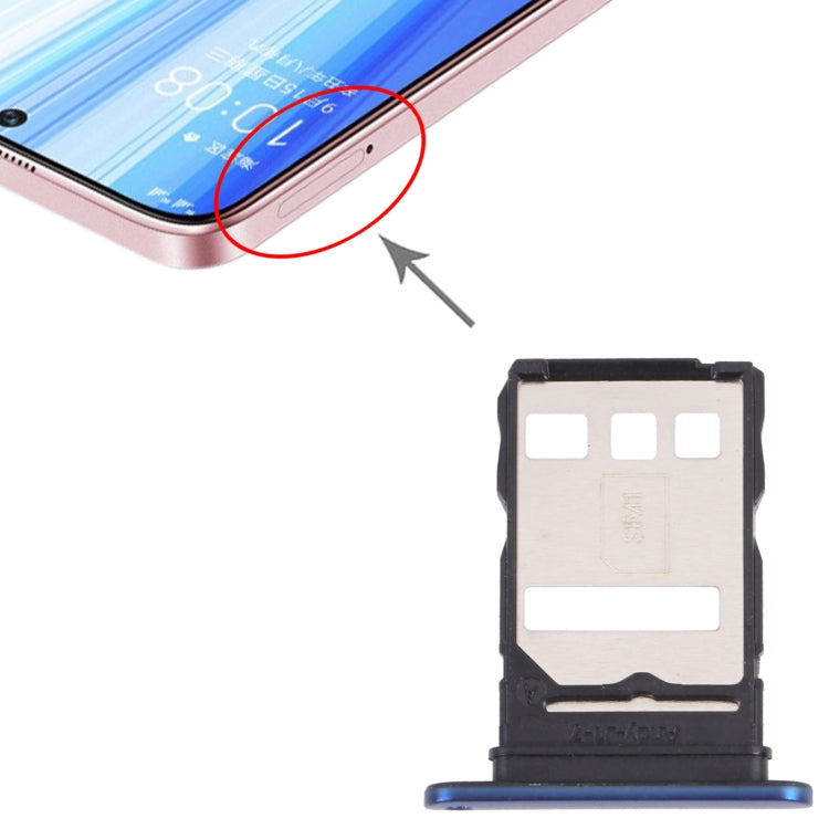 SIM Card Tray + SIM Card Tray for Honor X30 5G (Blue) - Card Socket by PMc TechLife | Online Shopping South Africa | PMc TechLife | Buy Now Pay Later Mobicred