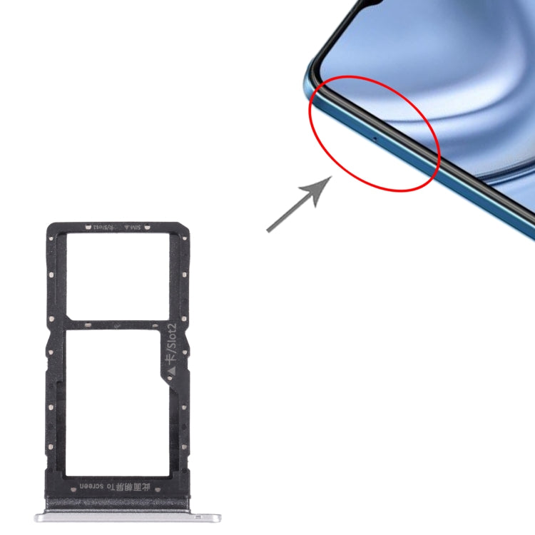 SIM Card Tray + SIM Card Tray / Micro SD Card Tray for Honor Play 20 (Silver) - Card Socket by PMc TechLife | Online Shopping South Africa | PMc TechLife | Buy Now Pay Later Mobicred