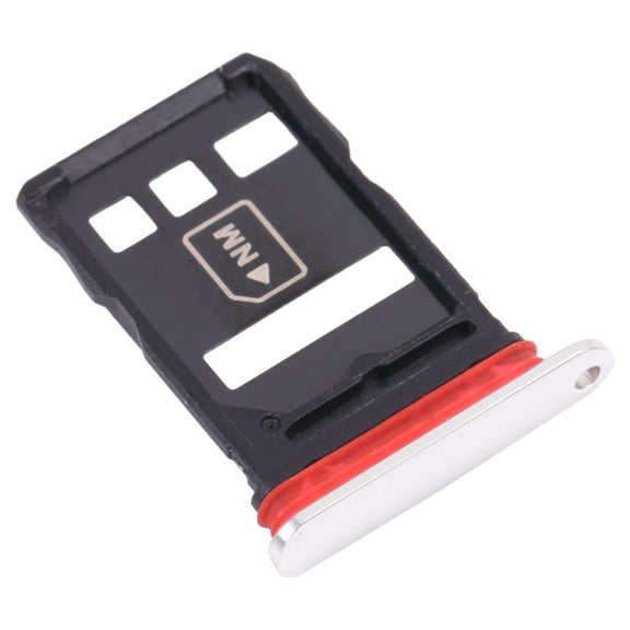 SIM Card Tray + NM Card Tray for Huawei Mate 40E 5G (Silver)