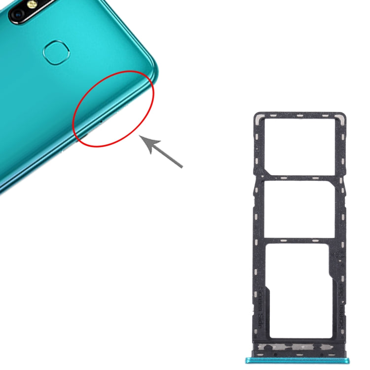 For Infinix Note 7 X690B X690 SIM Card Tray + SIM Card Tray + Micro SD Card Tray (Green) - Card Tray by PMc TechLife | Online Shopping South Africa | PMc TechLife | Buy Now Pay Later Mobicred